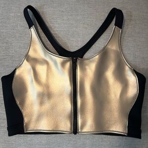 Sweaty Betty Gold Front Zip Sports Bra
